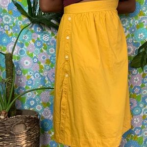 Yellow button up Madewell skirt